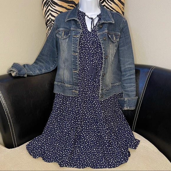 Old Navy Navy Blue Print Dress | XS - Picture 1 of 10